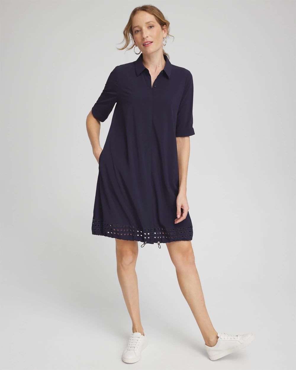Zenergy® UPF Embroidered Eyelet Bungee Dress | Chico's